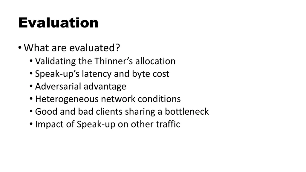 evaluation