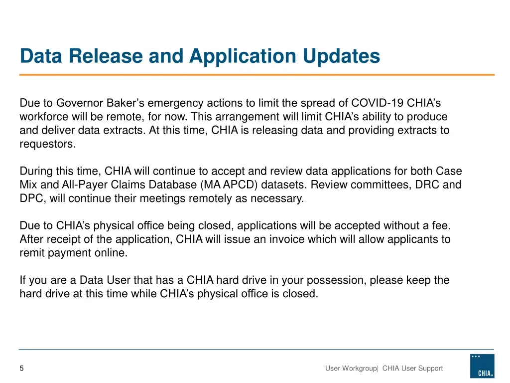 data release and application updates