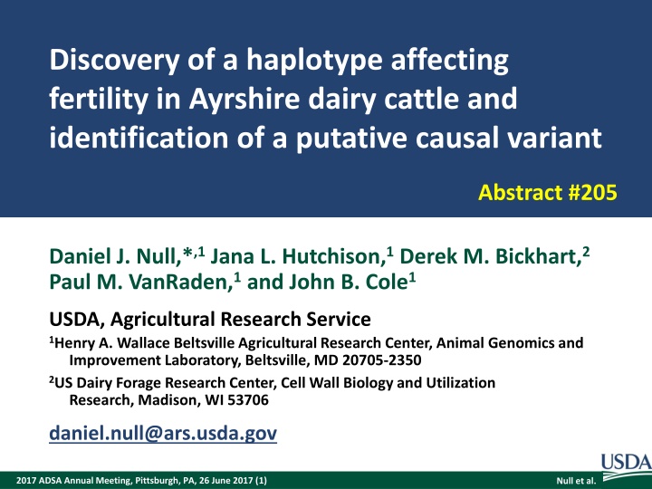 discovery of a haplotype affecting fertility