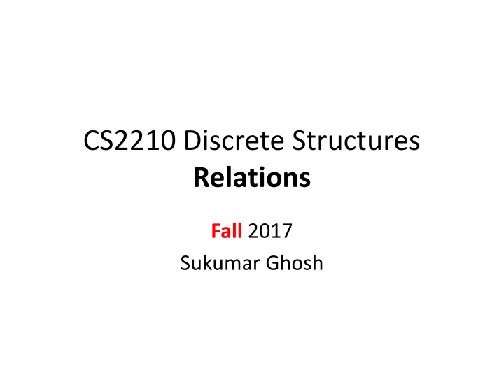 cs2210 discrete structures relations
