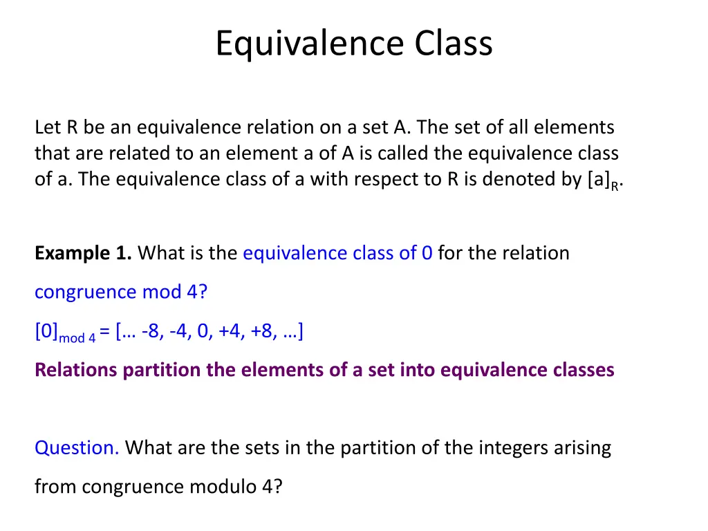 equivalence class