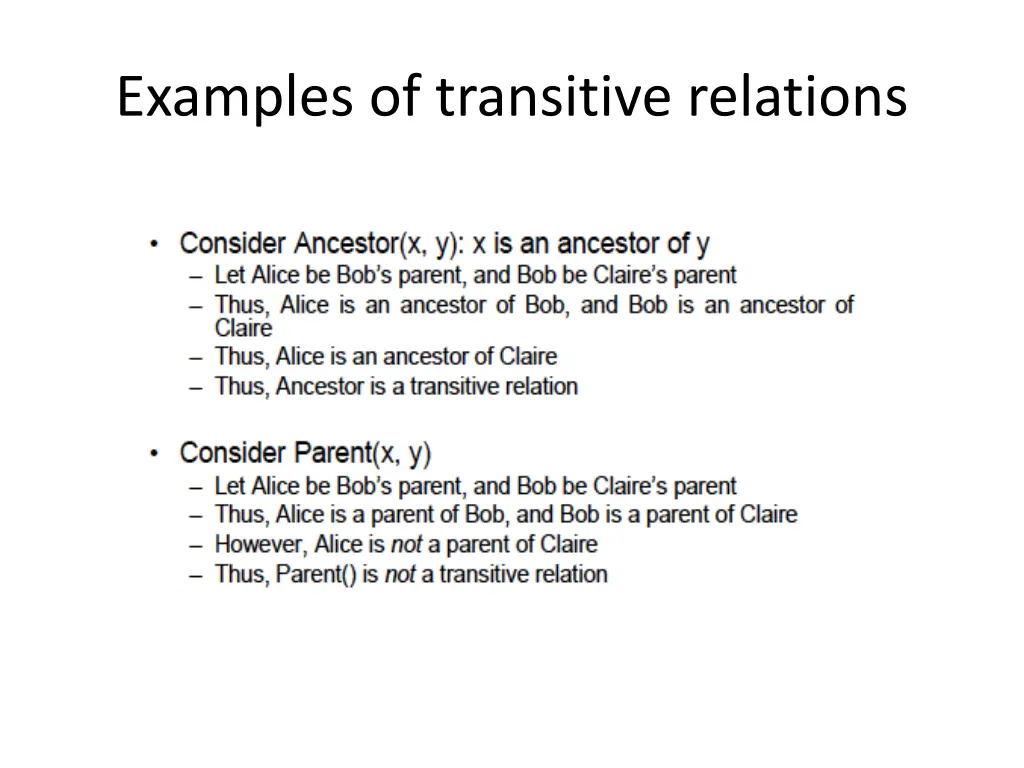 examples of transitive relations