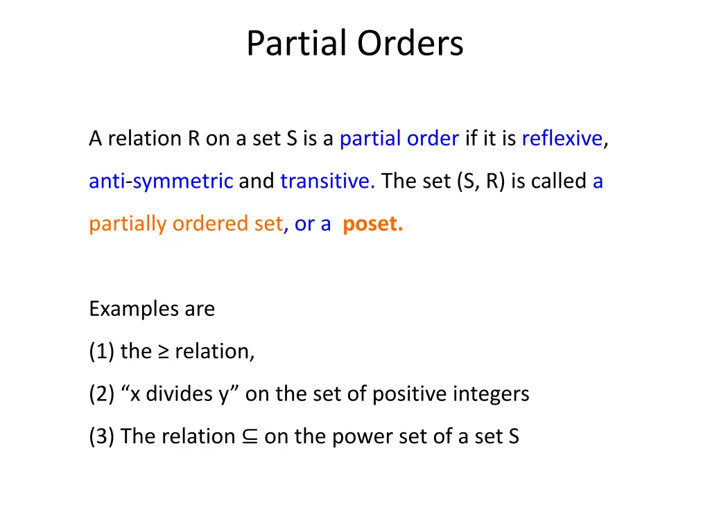 partial orders