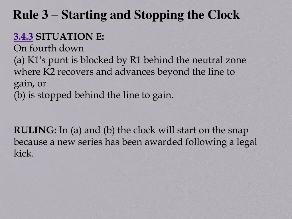 rule 3 starting and stopping the clock 2
