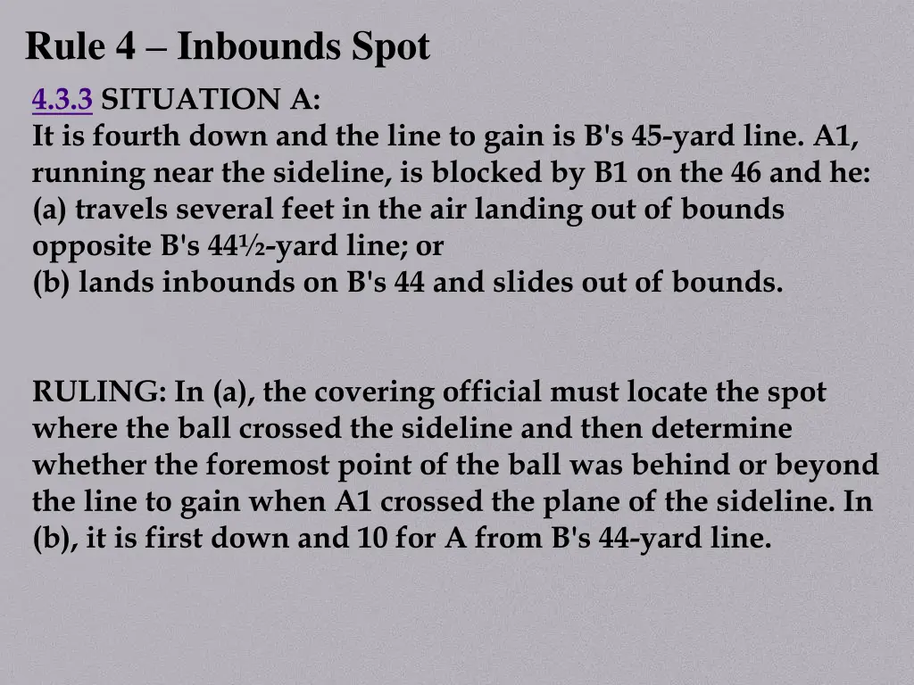 rule 4 inbounds spot 4 3 3 situation