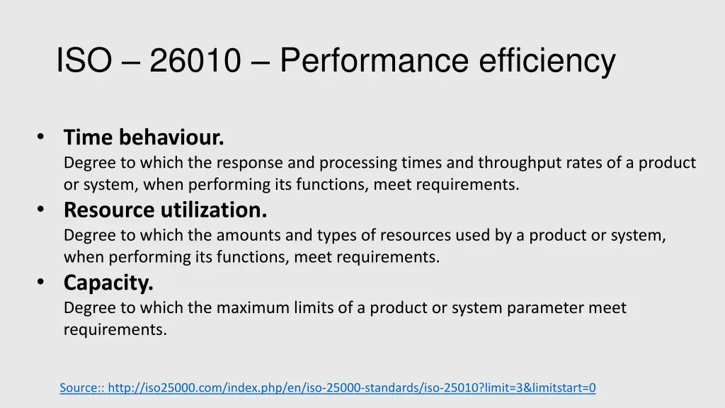 iso 26010 performance efficiency