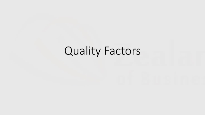 quality factors