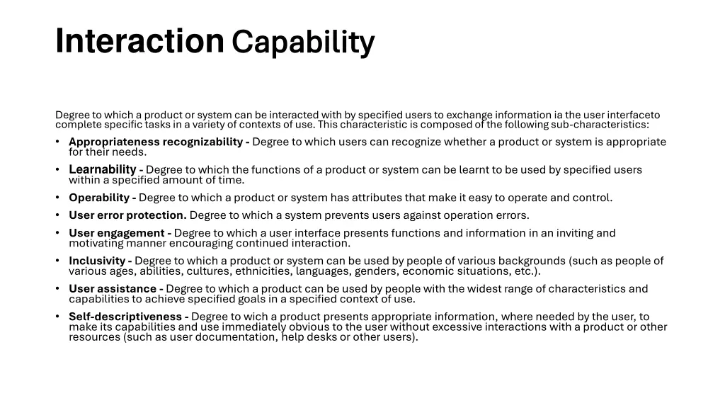 interaction capability