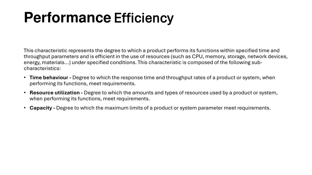 performance efficiency