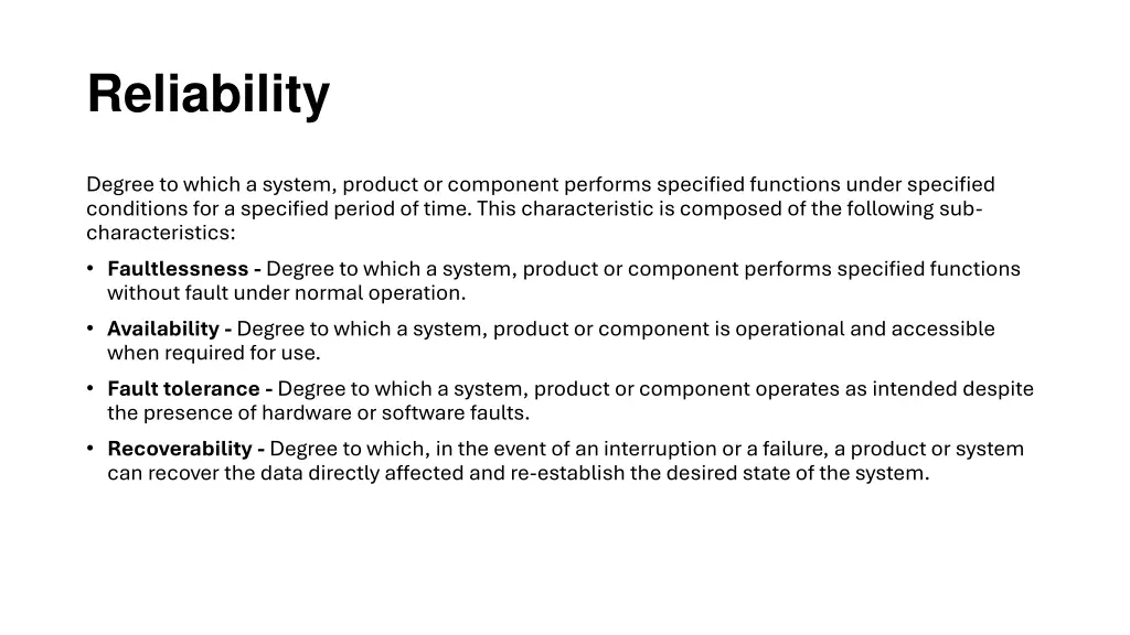 reliability