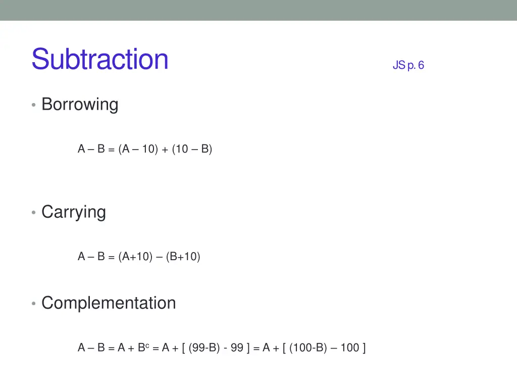 subtraction