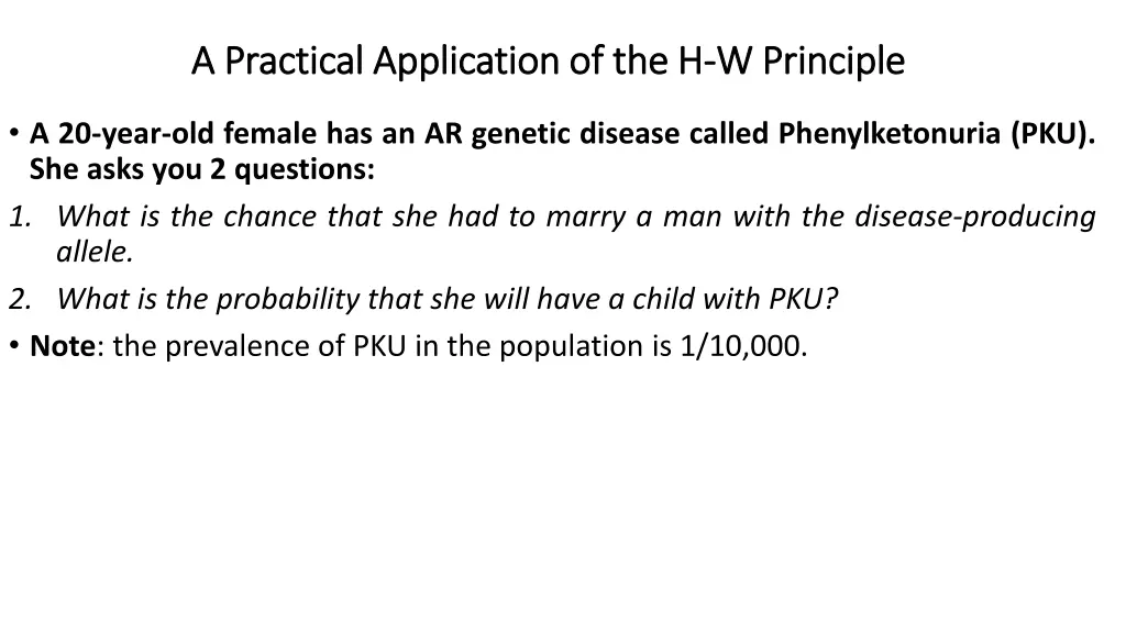 a practical application of the h a practical 1