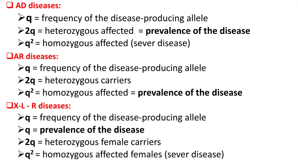 ad diseases q frequency of the disease producing