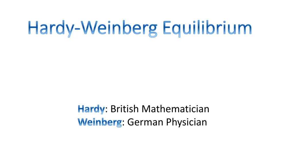 hardy hardy weinberg equilibrium weinberg