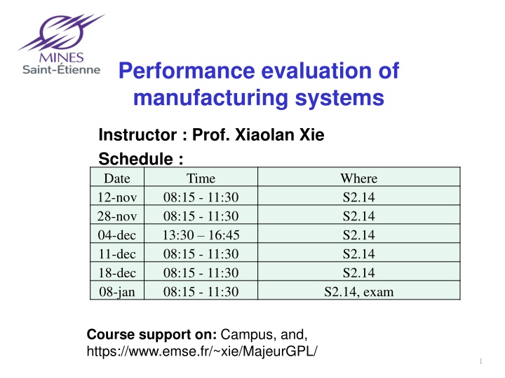 performance evaluation of manufacturing systems