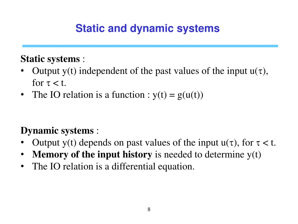 static and dynamic systems