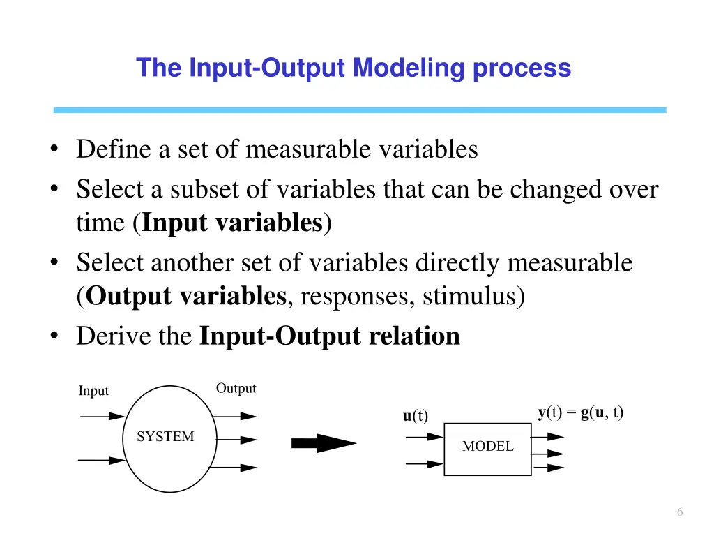the input output modeling process