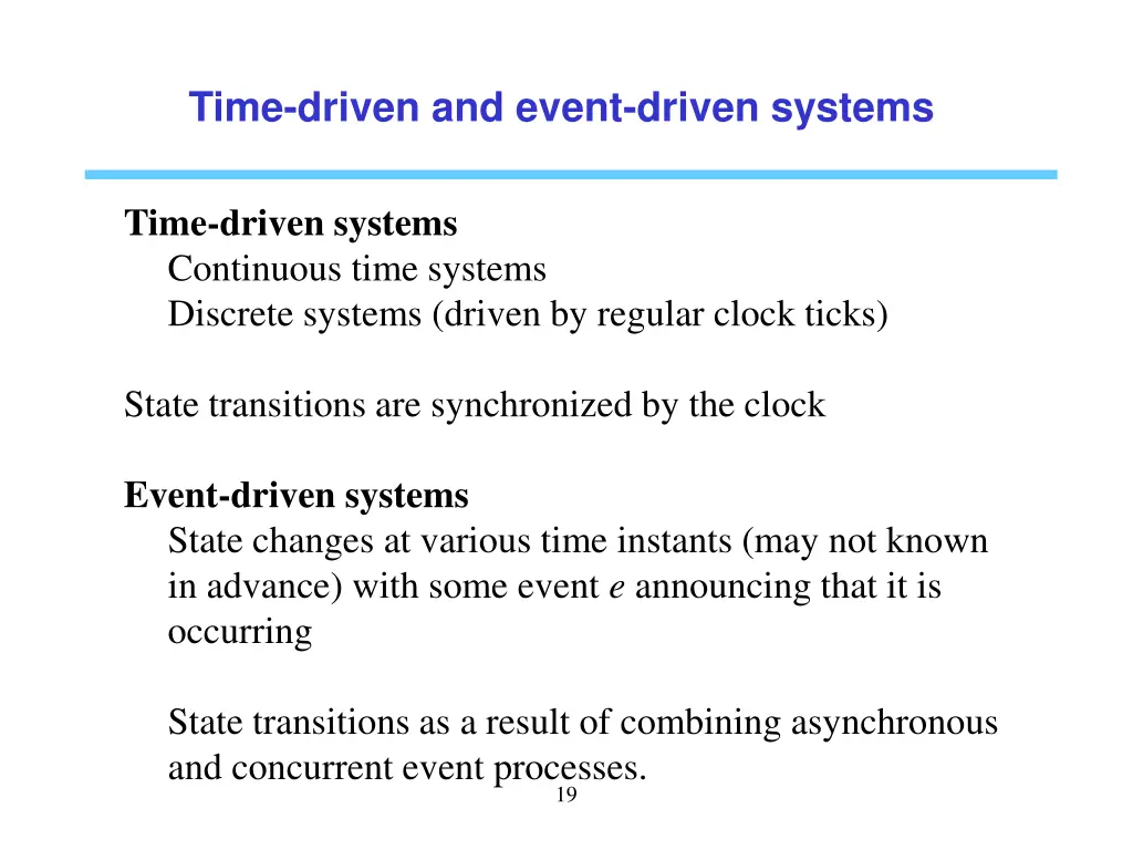time driven and event driven systems