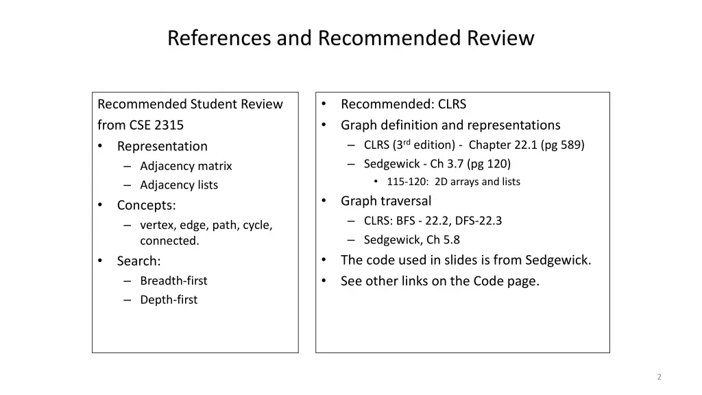 references and recommended review
