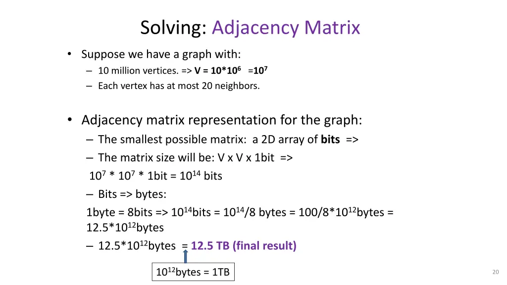solving adjacency matrix