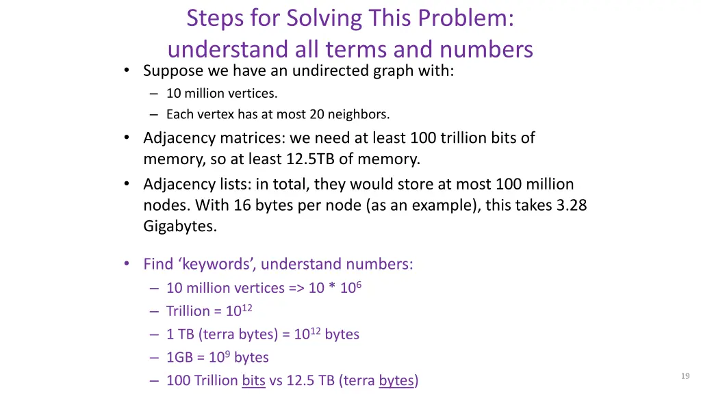 steps for solving this problem understand