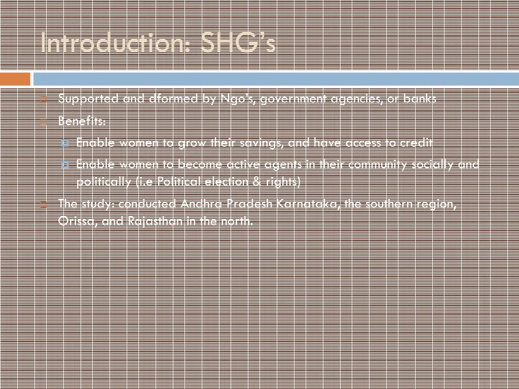 introduction shg s
