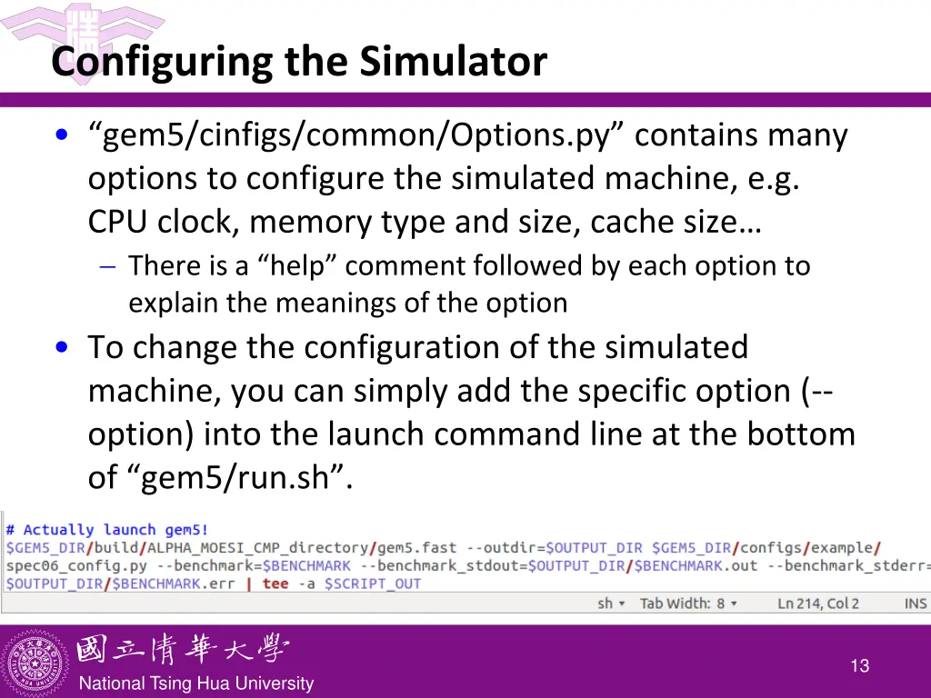 configuring the simulator
