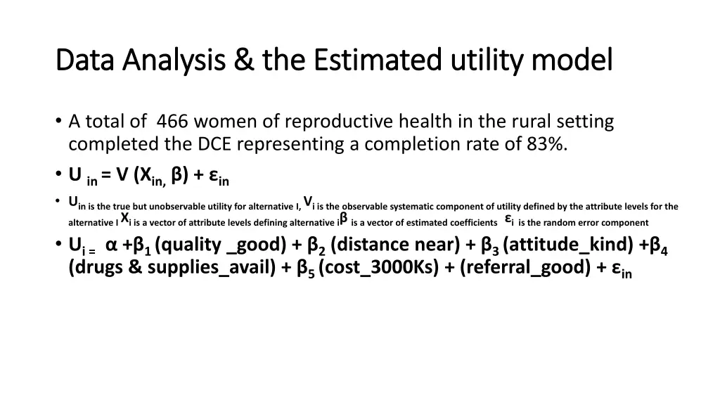 data analysis the data analysis the estimated