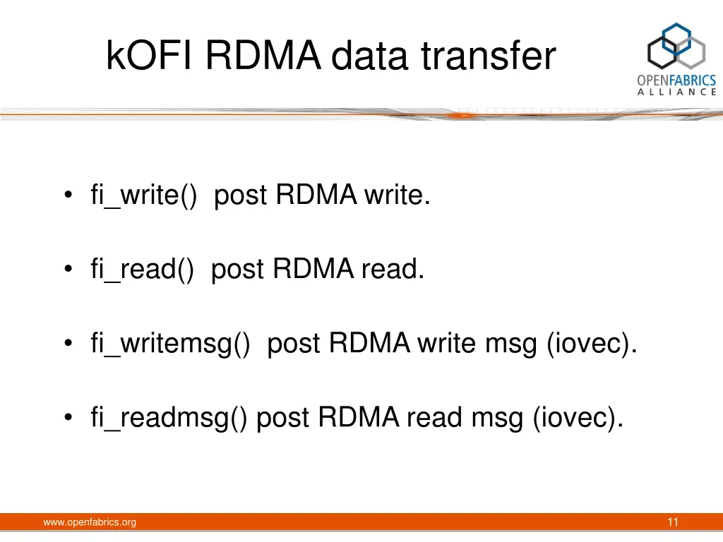 kofi rdma data transfer