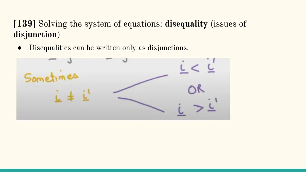 139 solving the system of equations disequality