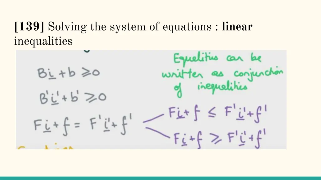 139 solving the system of equations linear