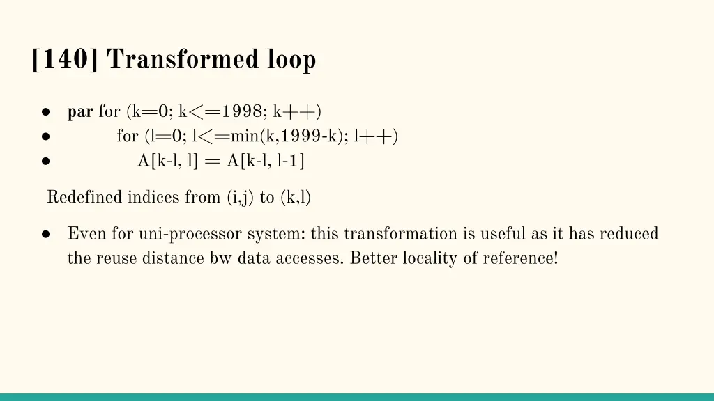 140 transformed loop