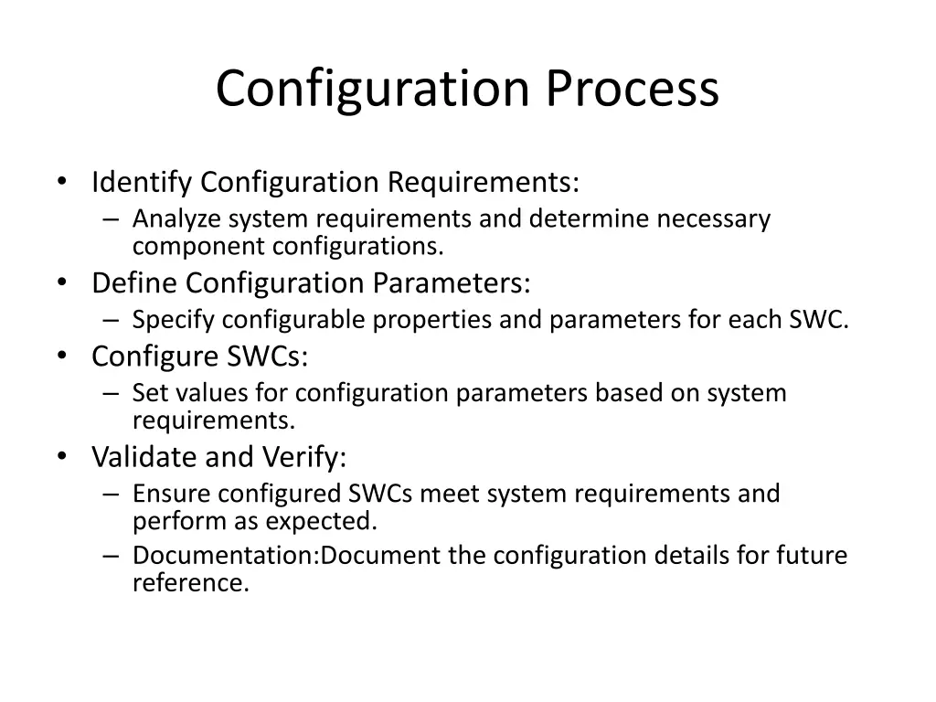 configuration process