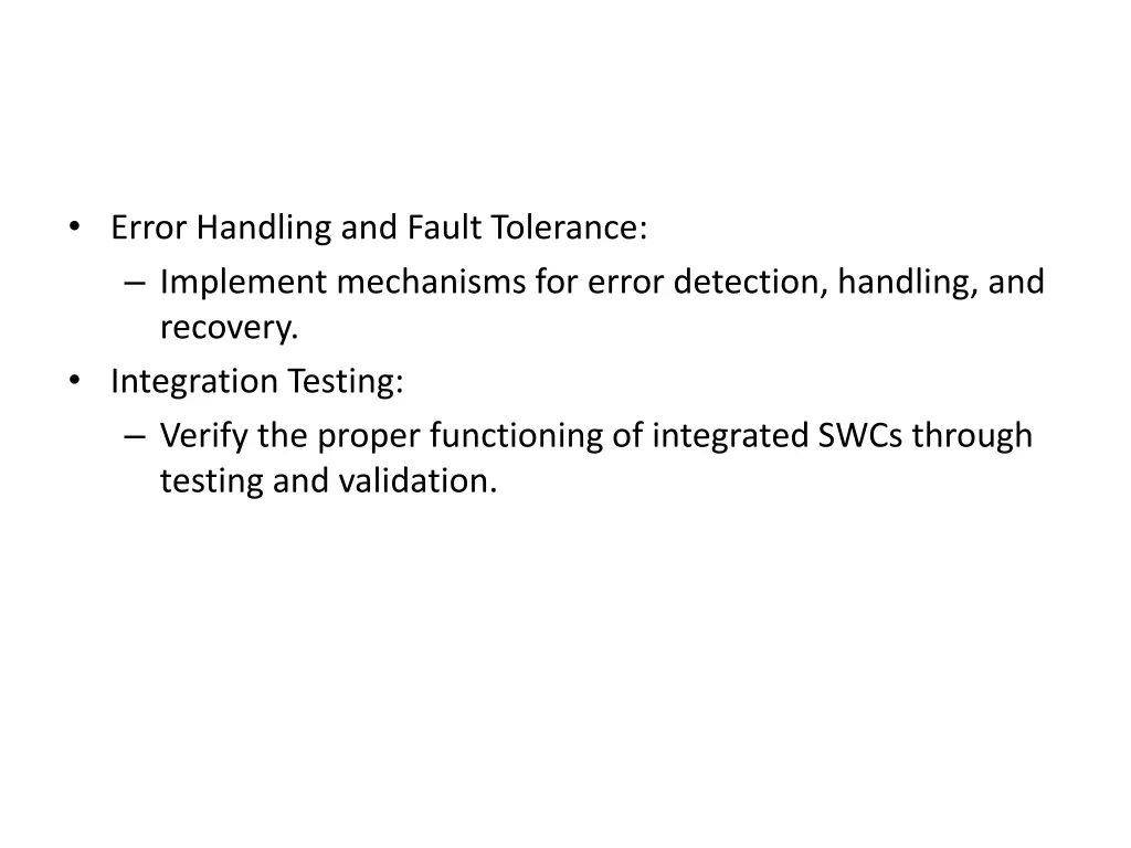 error handling and fault tolerance implement