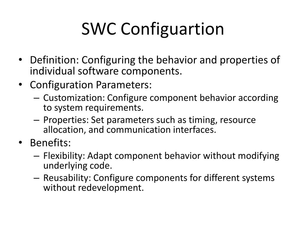 swc configuartion