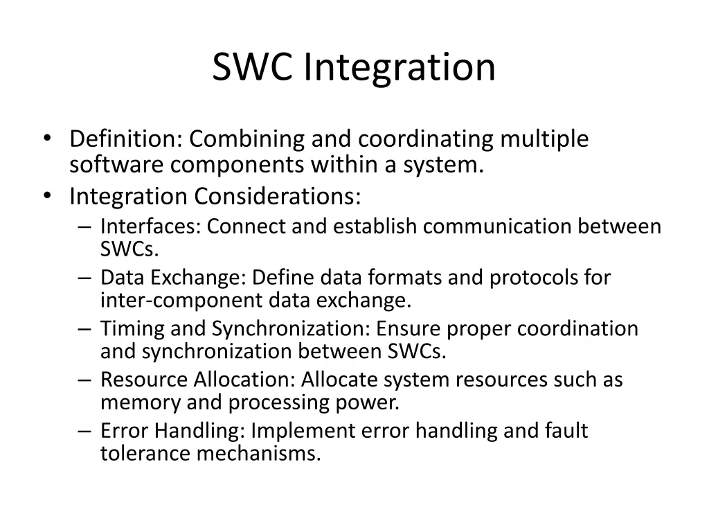 swc integration