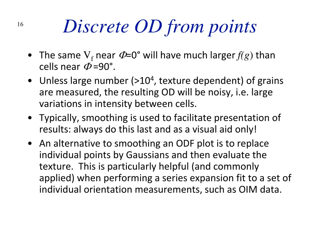 discrete od from points