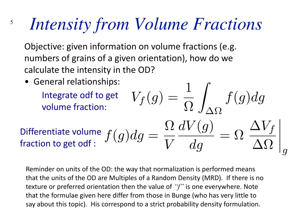 intensity from volume fractions