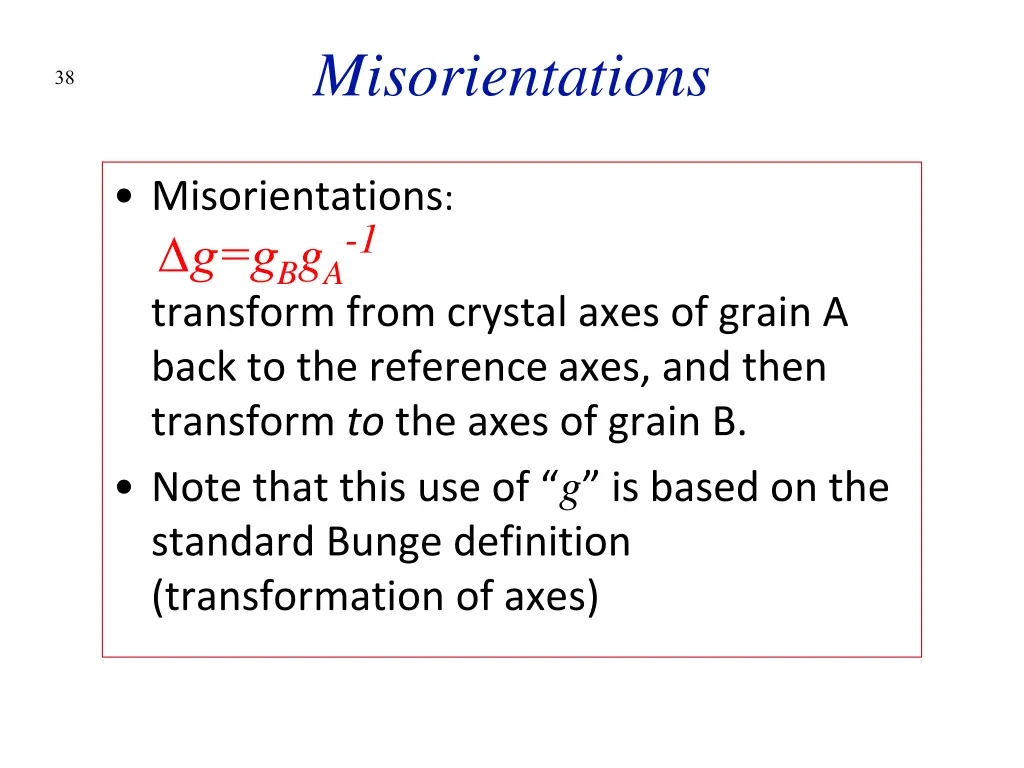 misorientations