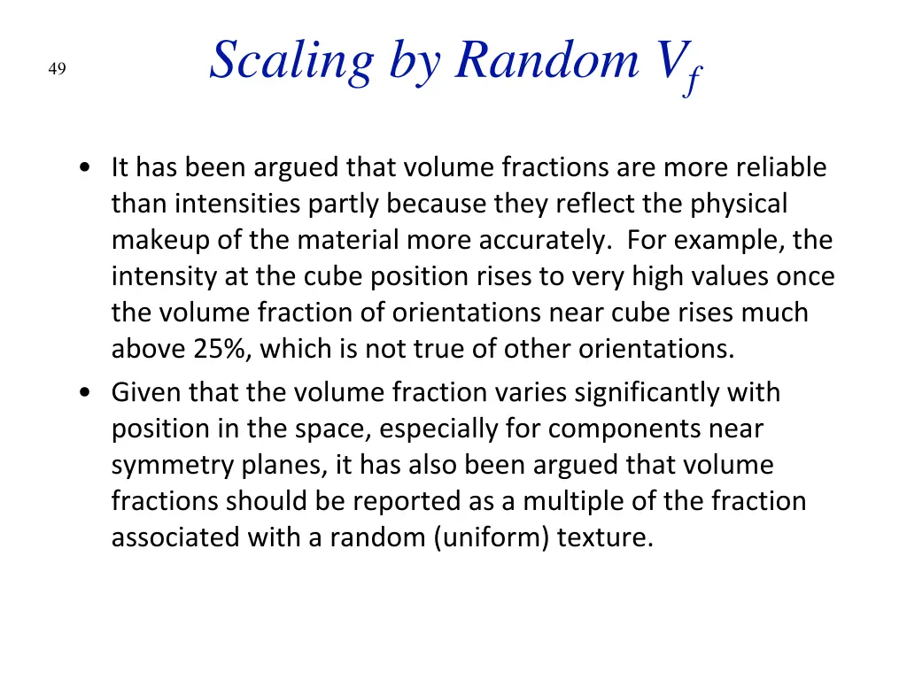 scaling by random v f