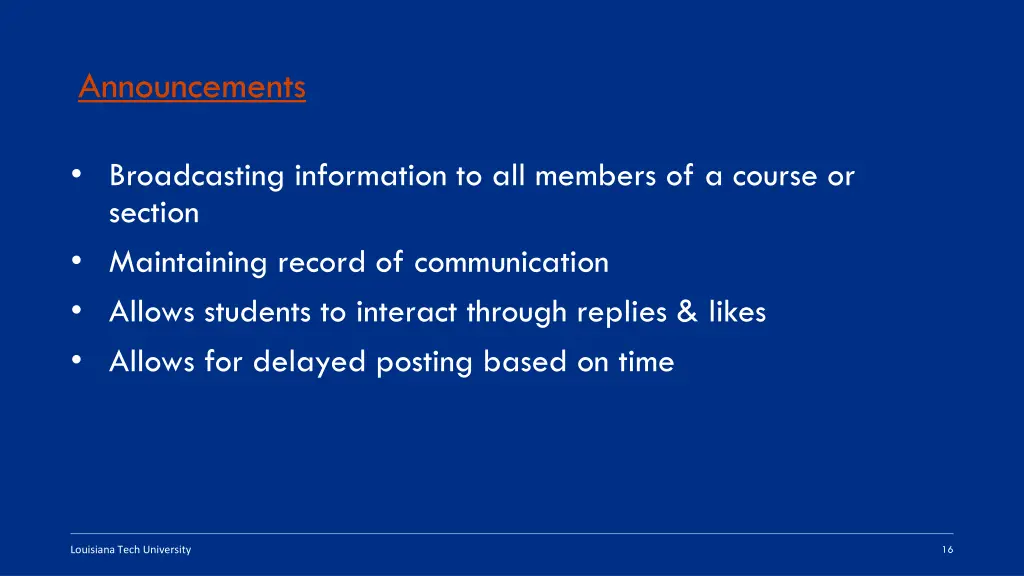 announcements