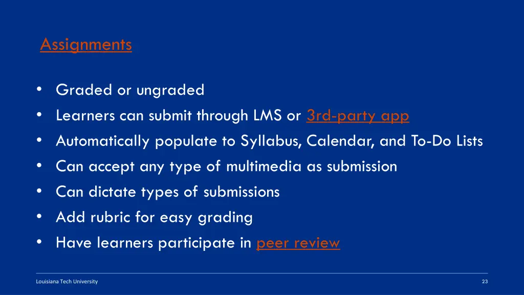 assignments