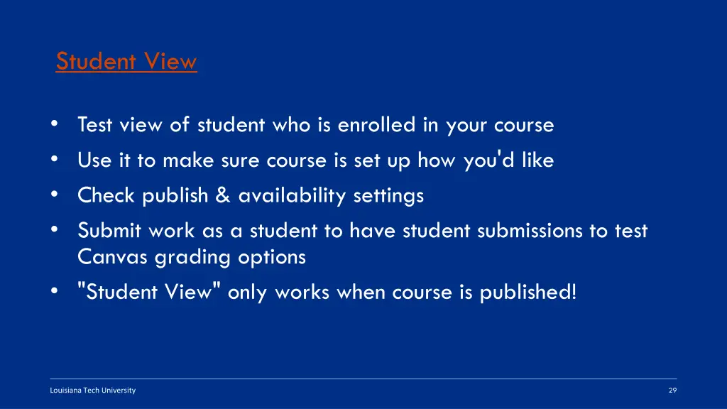 student view