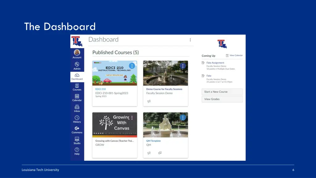 the dashboard