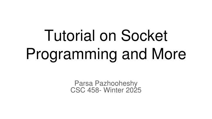 tutorial on socket programming and more