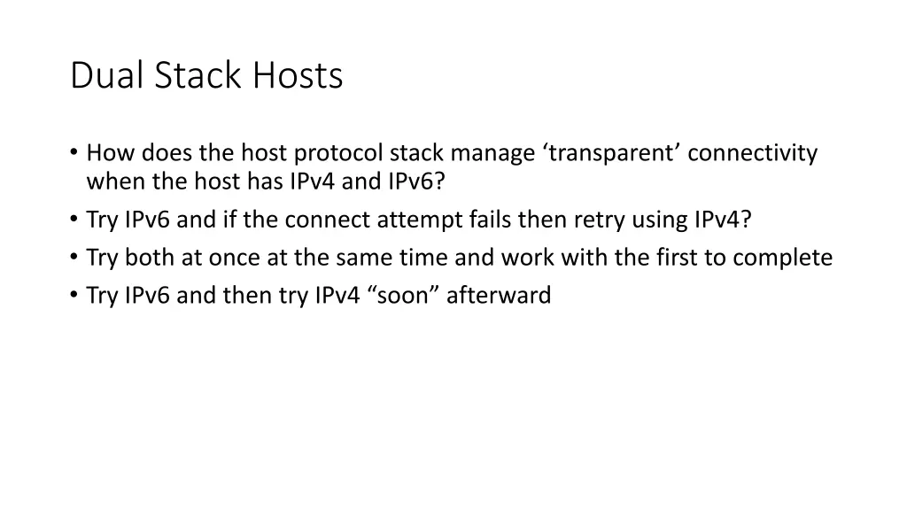 dual stack hosts