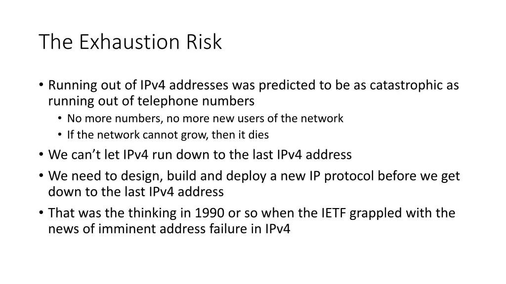 the exhaustion risk