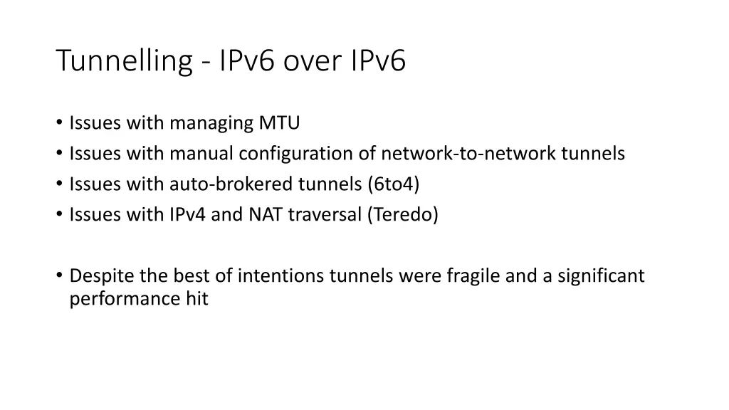 tunnelling ipv6 over ipv6