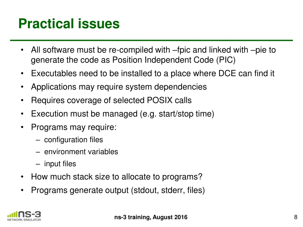 practical issues