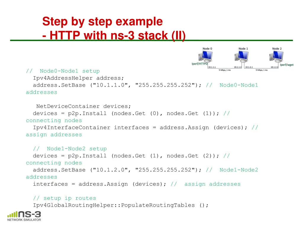 step by step example http with ns 3 stack ii